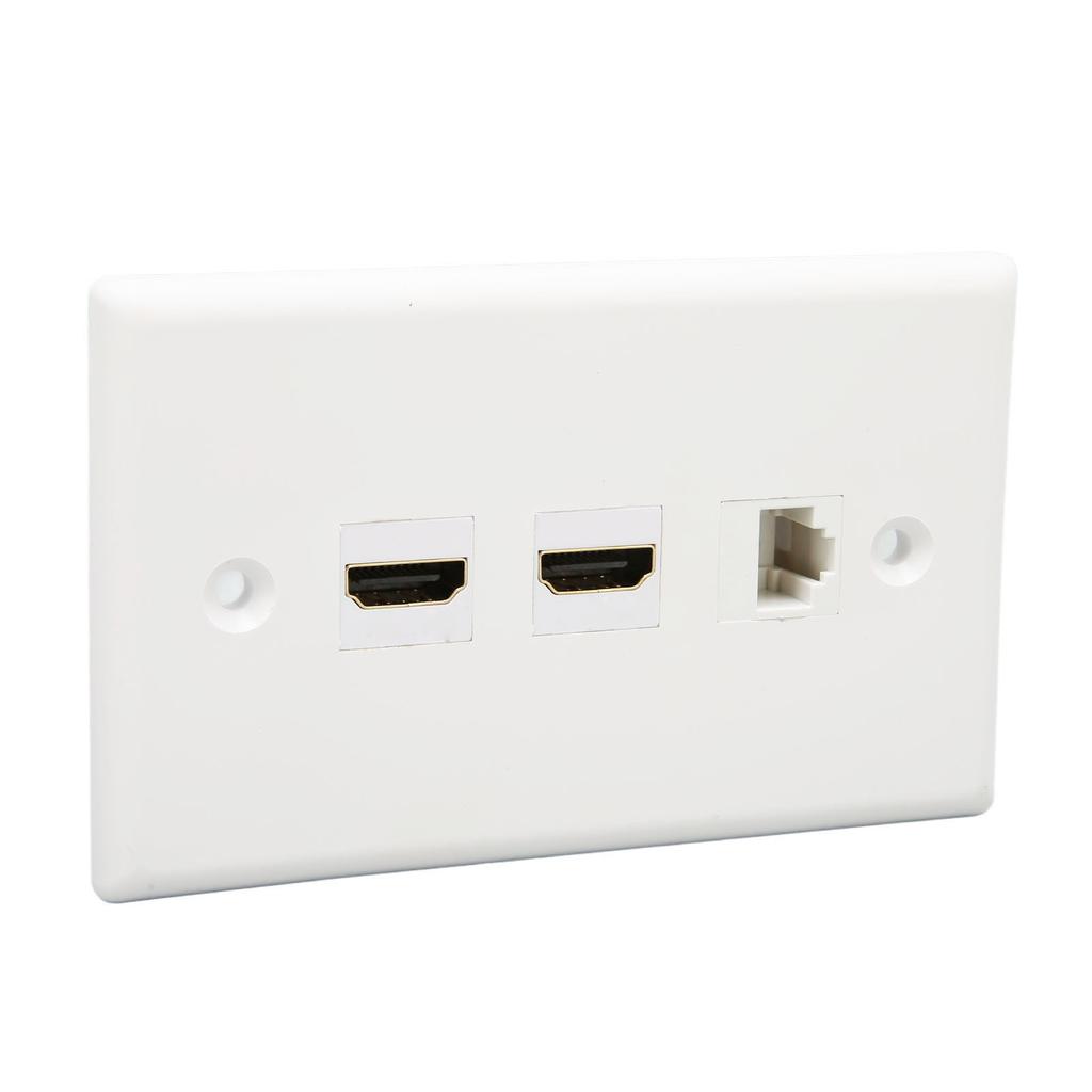 2 порта 4K HD Мультимедийный интерфейс Ethernet Настенная панель Без пайки 1 порт Cat6 Keystone Настенная