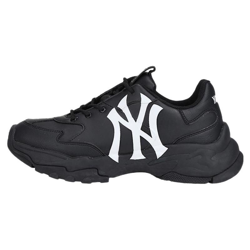 MLB Big Ball Chunky Synthetic Leather Retro Print Height Increasing Low Top Dad Shoes Unisex sneakers Black White 3ASHC101N-50BKS