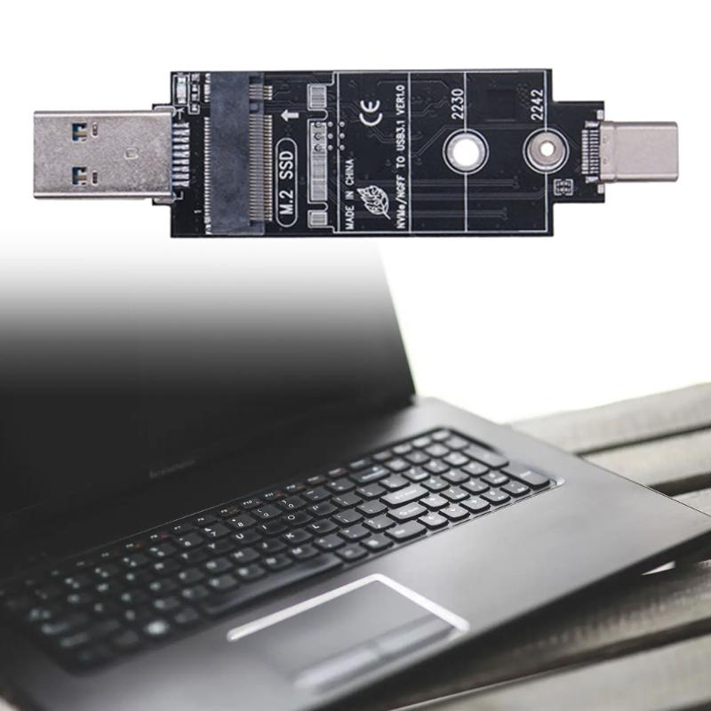 Адаптер M.2 к USB USB 3.1 Gen2 к NVMe NGFF M.2 Адаптер-кейс для твердотельного накопителя Поддержка твердотельных накопителей NVMe размера 2242/2280