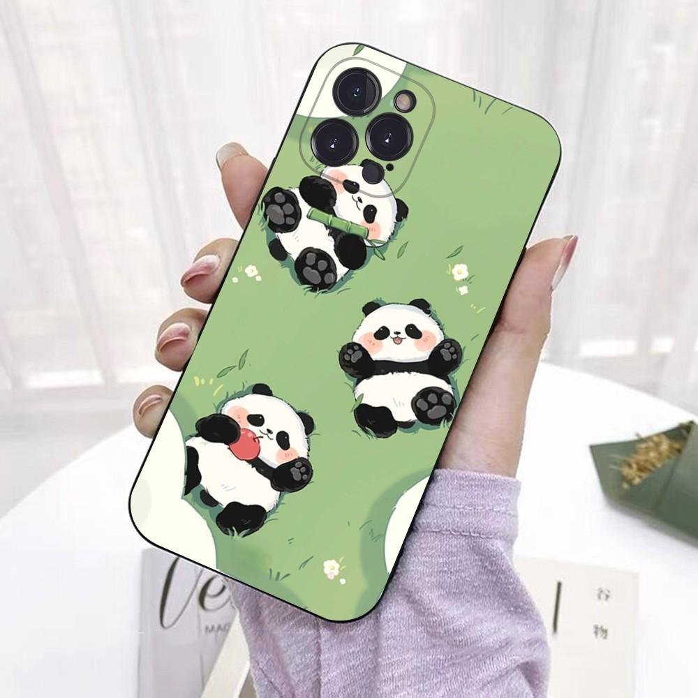 Чехол для телефона с милой пандой для iPhone 15, 6, 7, 8 Plus, 11, 12, 13, 14 Pro SE 2020 MAX Mini X XS XR, задняя крышка