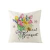 Spring Floral Throw Pillow Cover Polyester Printed Sofa Cushion Cover Blue Truck Bedroom Cushion Cover
