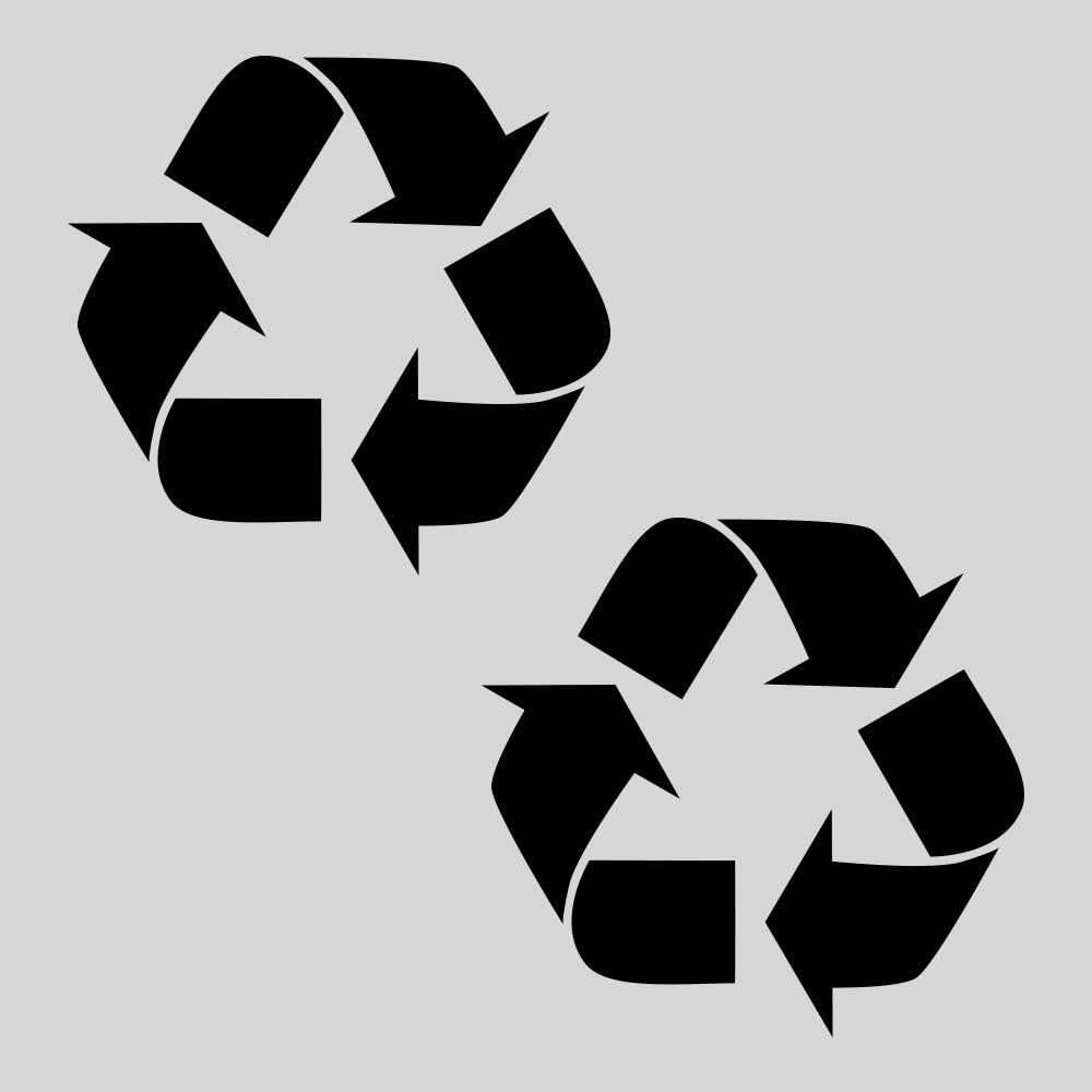 Ignixia (2 Pack) Recycle Sticker for Trash Can to Organize Garbage containers, Recycle Sign Decal Plotter Cut Vinyl Recycle Symbol (White, 3 X 3
