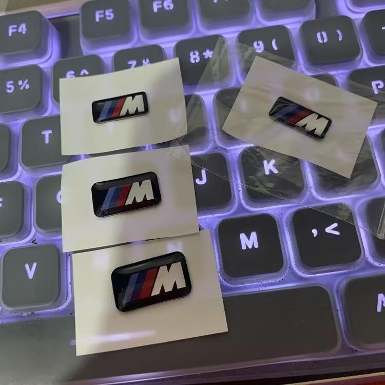 NDQB9 4pcs 3D Emblem Car Glue sticker Steering Wheel Decal with Logo For BMW M Performance Auto Wheel Hub Label Decoration Accessories