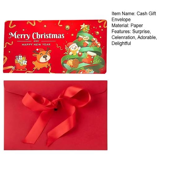 Рождественские конверты для денежных подарков 6 отделений держатель для денежных подарочных карт для наличных DIY праздничный сюрприз денежный конверт для рождественских принадлежностей для вечеринок