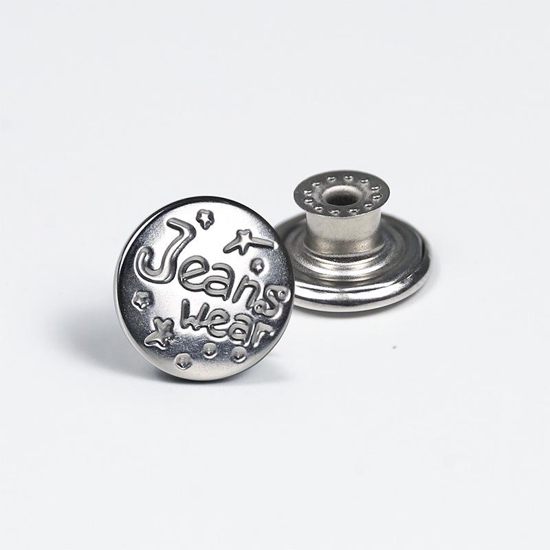 Античная бронза гладкая металлическая пуговица-гвоздик для джинсов, курток и комбинезонов с гравировкой