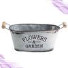 Rustic Iron Oval Flowerpot European Style Wooden Flower Bucket Retro Flower Vase  Succulent Plants
