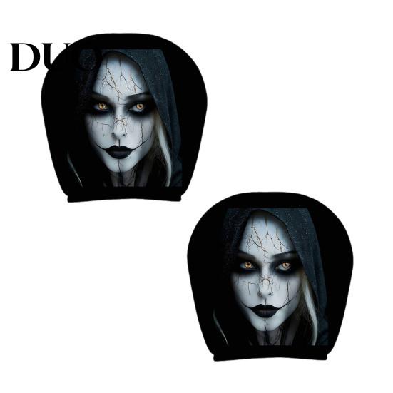 Car Seat Headrest Covers 2Pcs Halloween Scary Covers, Universal Auto Decorations Protector Interior Decoration Accessories for Cars SUVs Trucks Horror