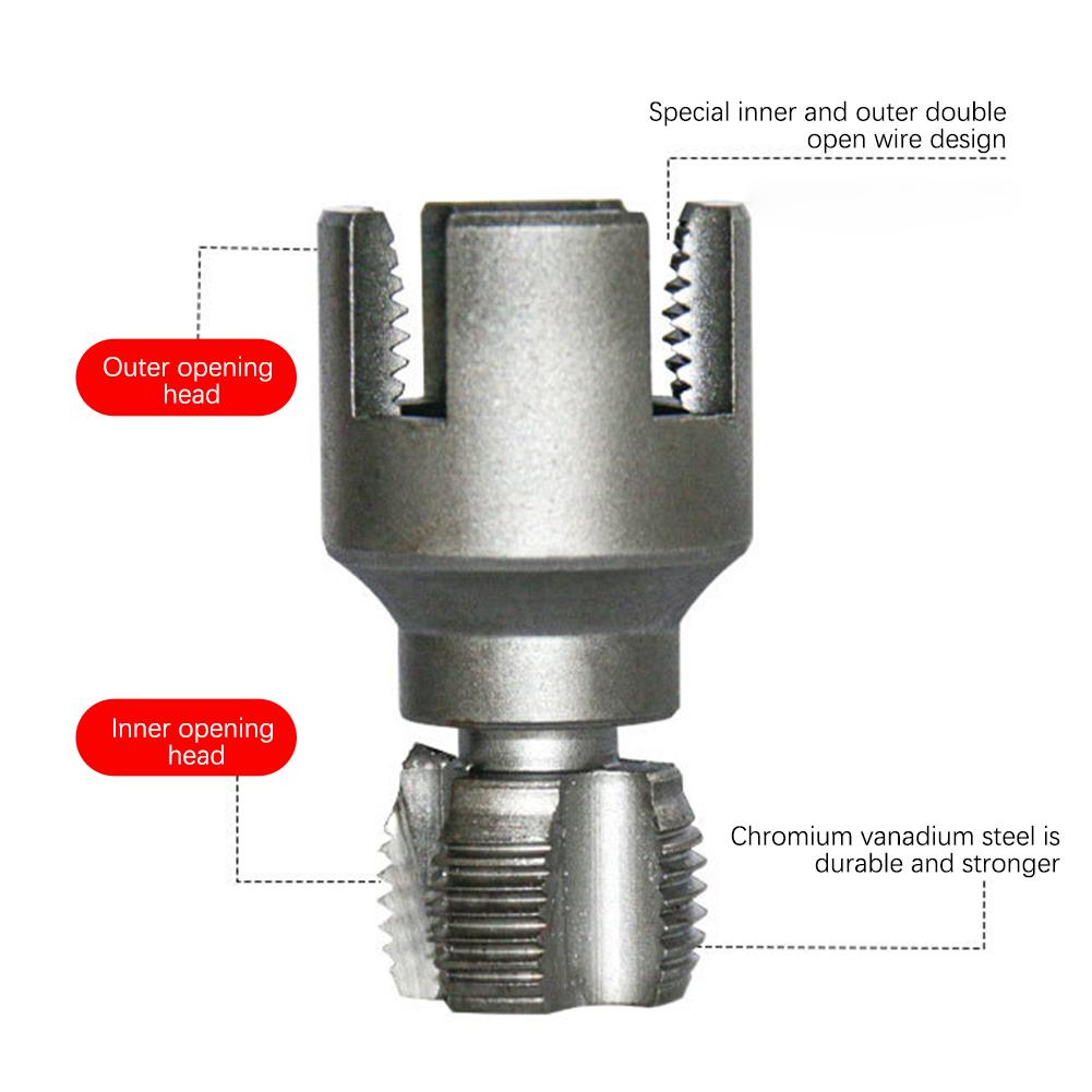 Electric Drill Compatible PVC Pipe Threader Kit 1/2'' 3/4'' Internal External Rethreading Maker For Water Pipes