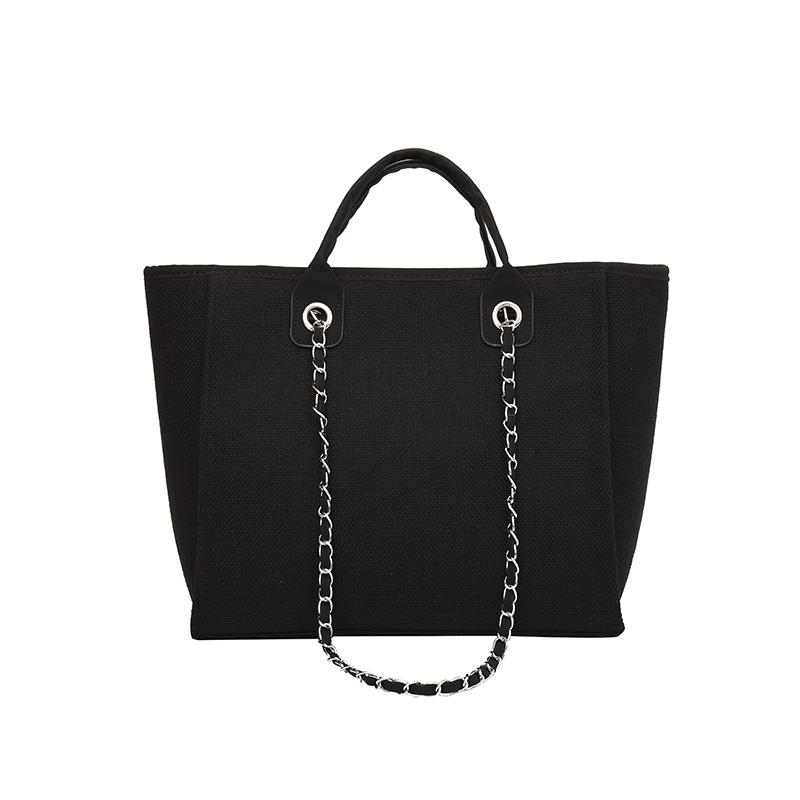 Fashion Simple Handbags Canvas Chain Bag Casual Large Capacity Chain Zipper Women's Shoulder Bag Tote Bag For Commute Shopping