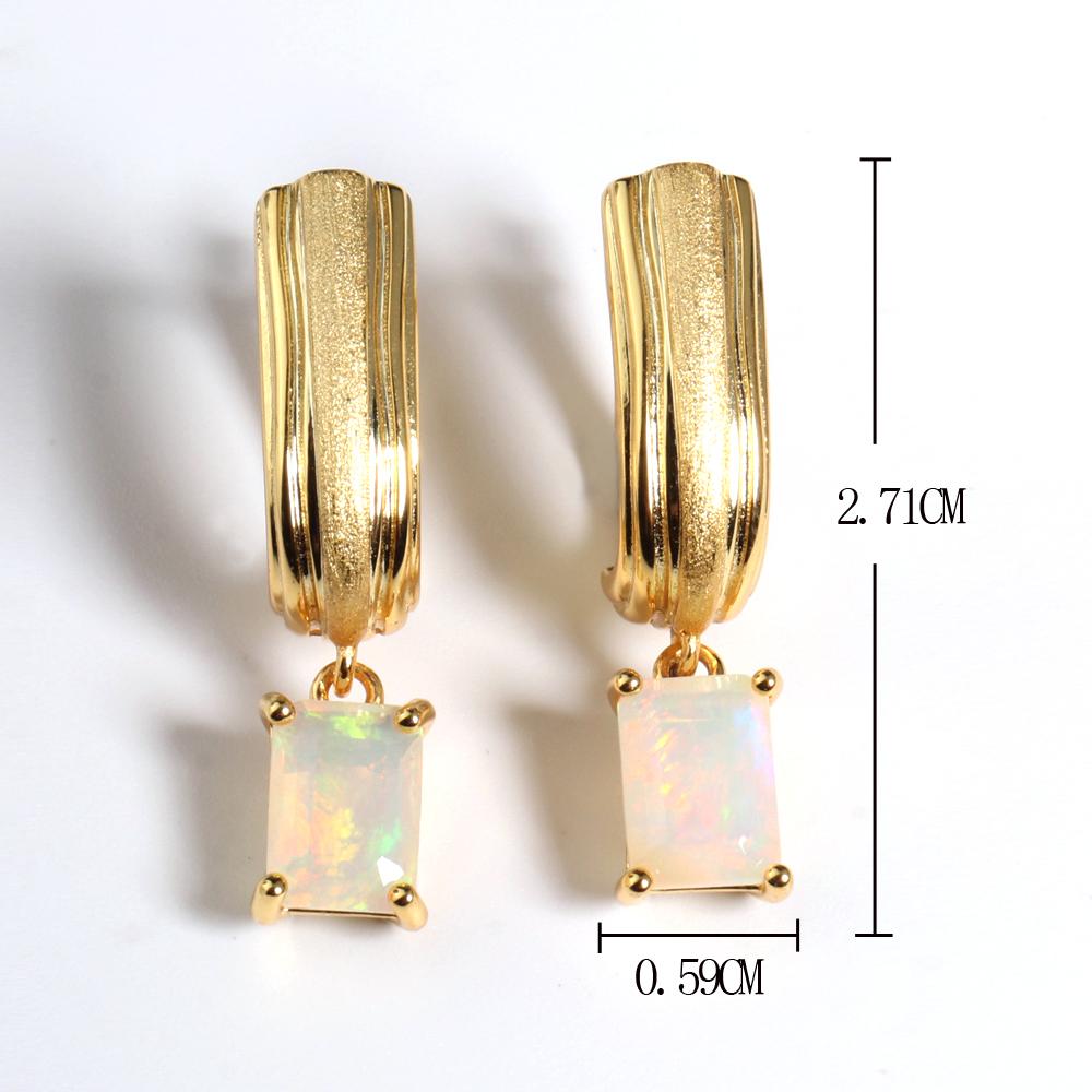 Vintage Delicate Natural Gems with Silver Opal Earrings Fashion Classic Design Women Anniversaries & Engagements & Banquets Wear