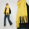 Soft Waxy Mohair Scarf Women's, Winter New Trendy Simple Thickened Warm Solid Color Imitation Cashmere Scarf