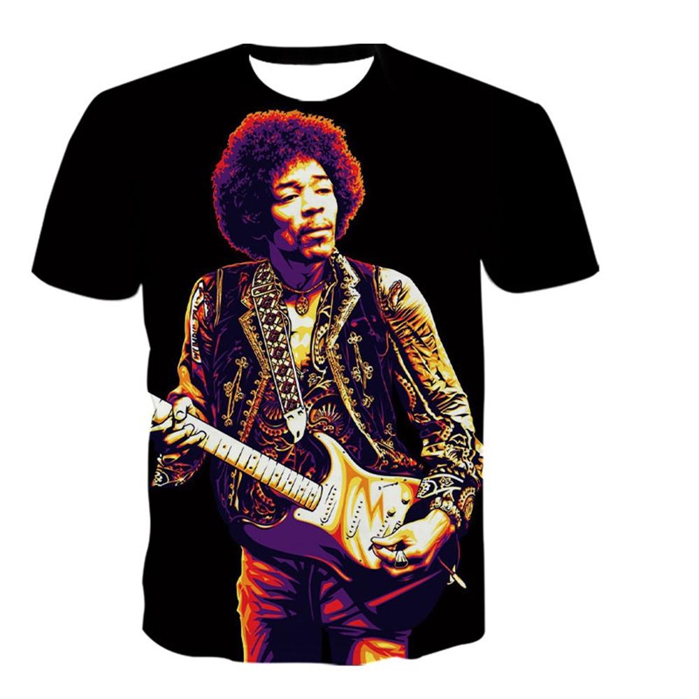 Трендовая футболка с принтом рок-певца 3D для взрослых, повседневная футболка в стиле панк, футболка с изображением короля электрогитары, хип-хопа, смешная, унисекс, с короткими рукавами, для детей