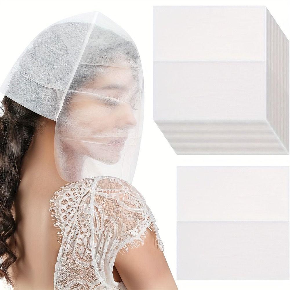 100Pcs Breathable Face Makeup Protector Hood Non-Woven Makeup Clothing Protector Bridal Shops