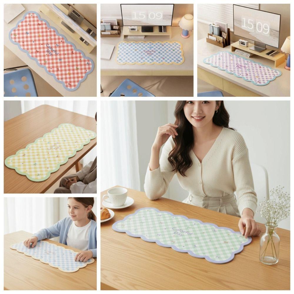 Gingham Mouse Pad Cute Table Blotter Table Cushion Desk Mat Students