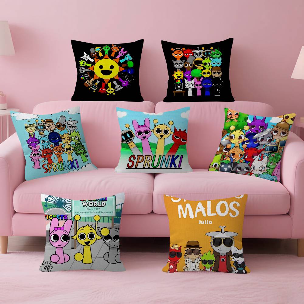 Game SSprunki fun Pillow Gifts Home Office Furnishings Bedroom Sofa Car Cushion Cover case 45x45cm