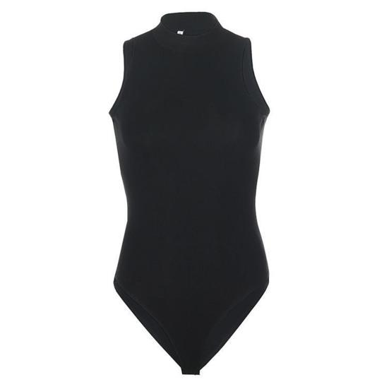 Women Sexy Bodysuit Sleeveless Half Turtleneck Bodysuit Summer Slim Fit One-Piece Vest Solid Color Bottoming Shirt Romper