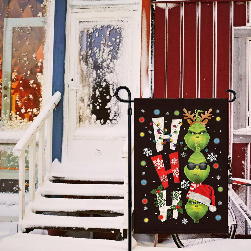 Christmas Welcome Garden Flag Floral Cartoon Double Sided Vertical Rustic Farm-house Yard Seasonal Holiday Outdoor Decor 12×18 Inch