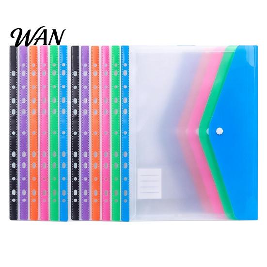 Desktop Organization Tools Clear Document Bags, A4 Letter Size File Folders with 11 Portable Pouch Holes, Visible Waterproof Bags for Office