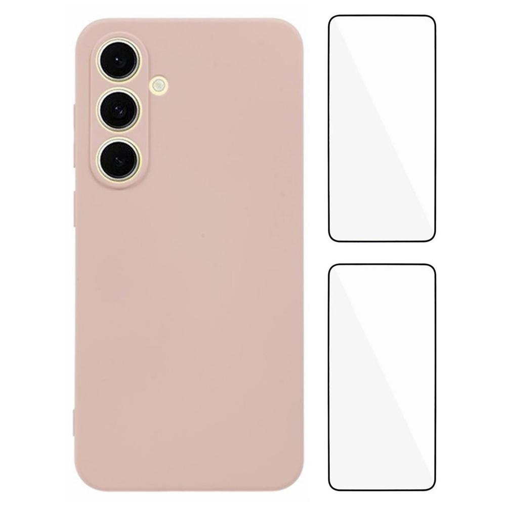 WANLONFENG RB3 Series For Samsung Galaxy A26 5G Case with 2Pcs Screen Film Precise Lens Hole Soft TPU Phone Back Cover