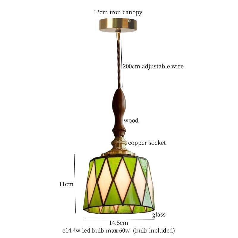 IWHD Японский Винтажный Светодиодный Подвесной Светильник Светильники Гостиная Спальня Кафе Лофт Декор Кухня Медь Цветное Стекло Подвесные Лампы