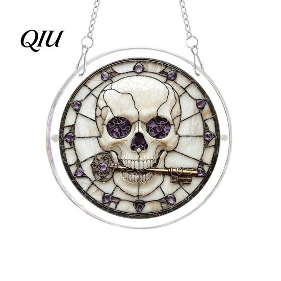 Acrylic Hanging Art Halloween Puzzle Suncatcher Window Hanging,7.87 Inch Sun Catcher Decoration Double-sided Translucent Ornament, Ideal