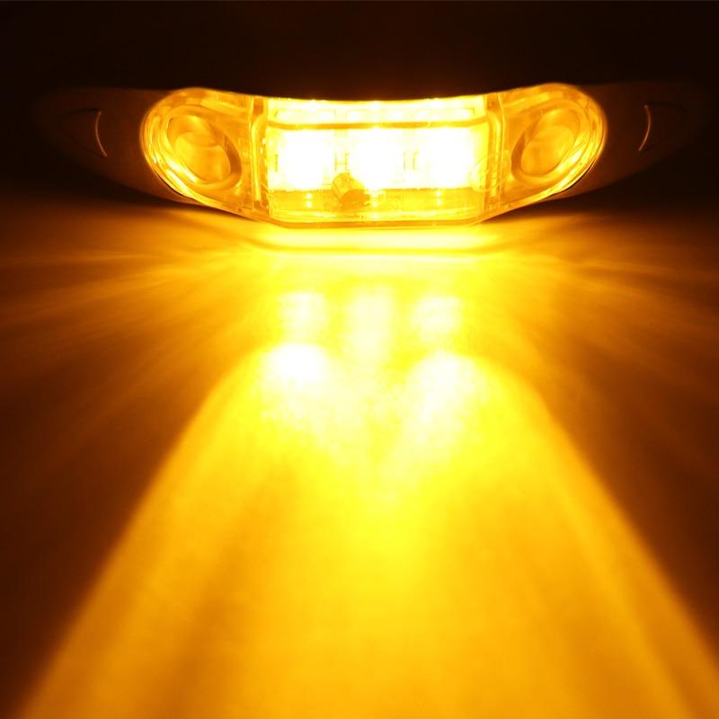 2 шт. 3LED 12 В/24 В автомобильный прицеп грузовик прозрачная боковая габаритная лампа индикатор грузовика указатель поворота красный/янтарный/белый водонепроницаемый свет