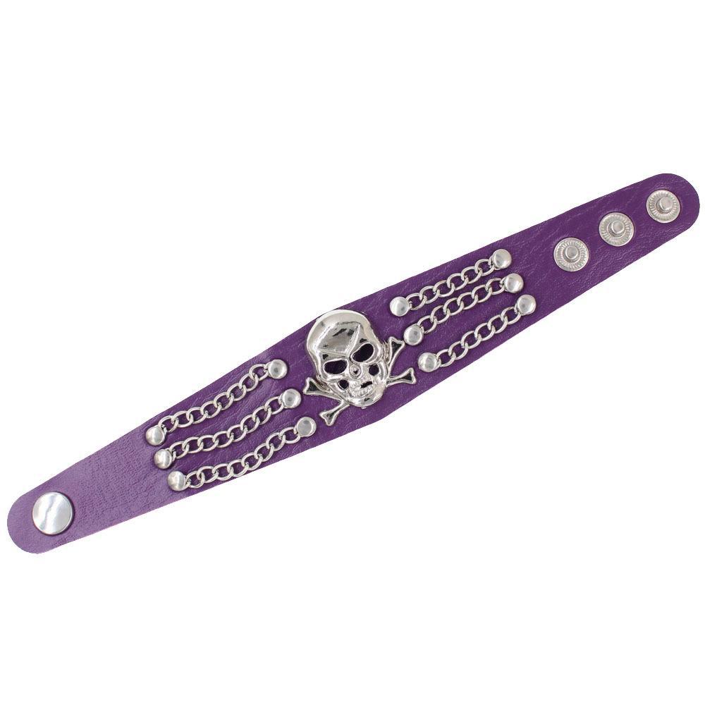 Браслет с заклепками в виде европейского и американского панк-черепов — модный стиль ночного рок-клуба