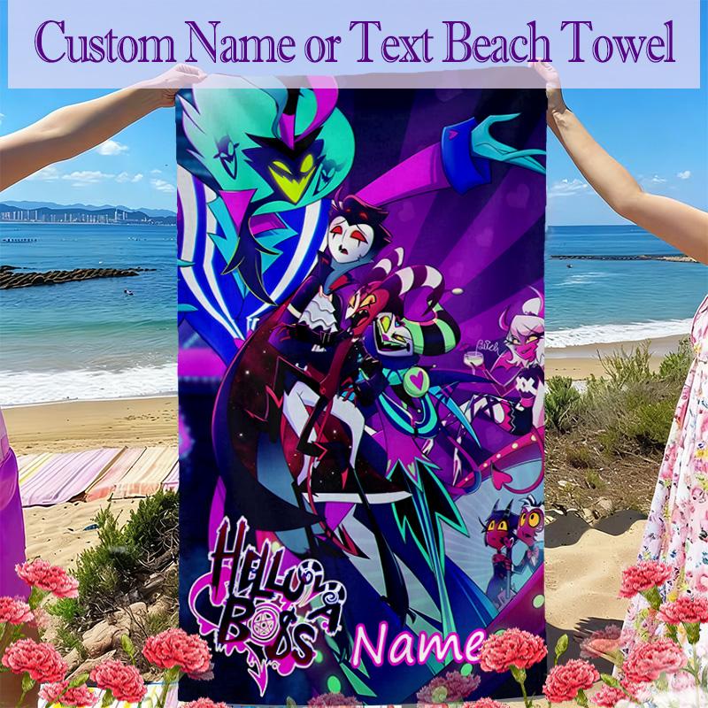 1pc Helluva Boss Characters Beach Towel, Outdoor Activities Perfect Summer Travel Supplies, As A Gift for Festivals