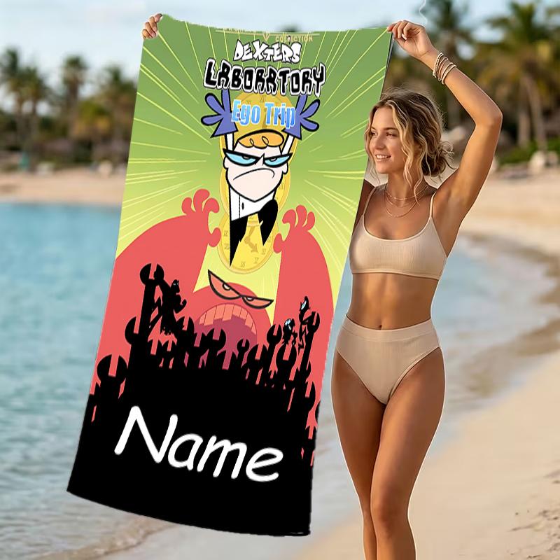 Customizable personalized beach towels Dexter's Laboratory themed designs.Suitable for the beach, yoga, sports;ideal as beach accessories
