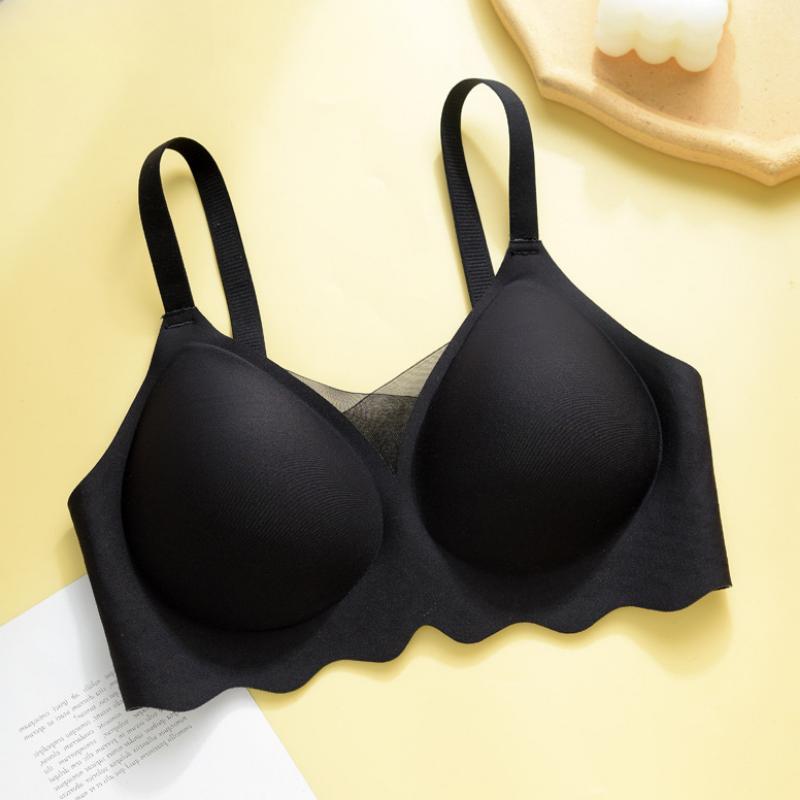No Trace of Summer Underwear Thin Anti-sagging Gathered Side Breast Bra Light No Steel Ring Bra Women