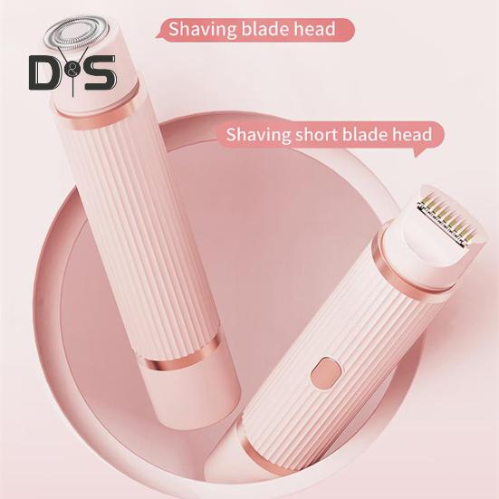 Женская электробритва с двумя головками, USB-перезаряжаемая, водонепроницаемая, портативная, для лица, тела, зоны бикини, рук, ног, эпилятор, бритва, триммер
