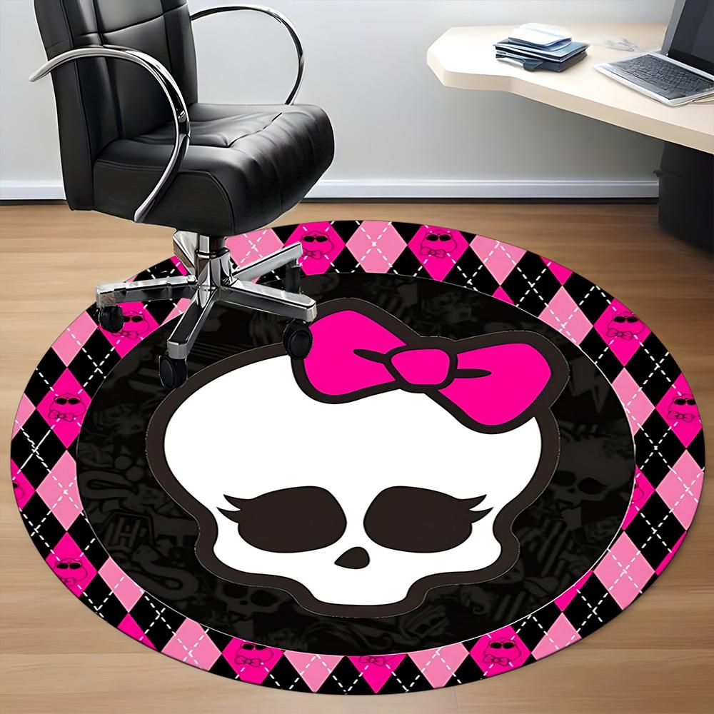 1 шт. Ковер-кресло с черепом Monster High для офиса, нескользящий, машинная стирка, для офиса, комнаты, праздничный декор на Рождество, день рождения, полиэстер