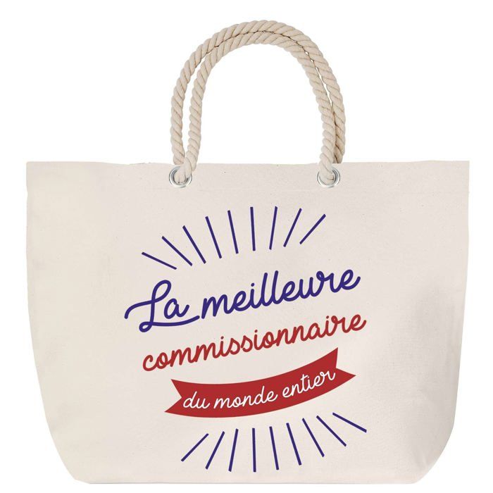 Sac de plage - PLANETEE - Meilleure du Monde Entier - Anse corde - Grand format - Personnalisable