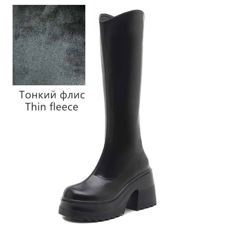 Модная обувь AIYUQI Ботильоны на высоком каблуке Женские Осень 2025 Новые Натуральная кожа Платформа Ботильоны Женские Обтягивающие ногу Каблук 10 см Высокие Женские Ботинки для верховой езды