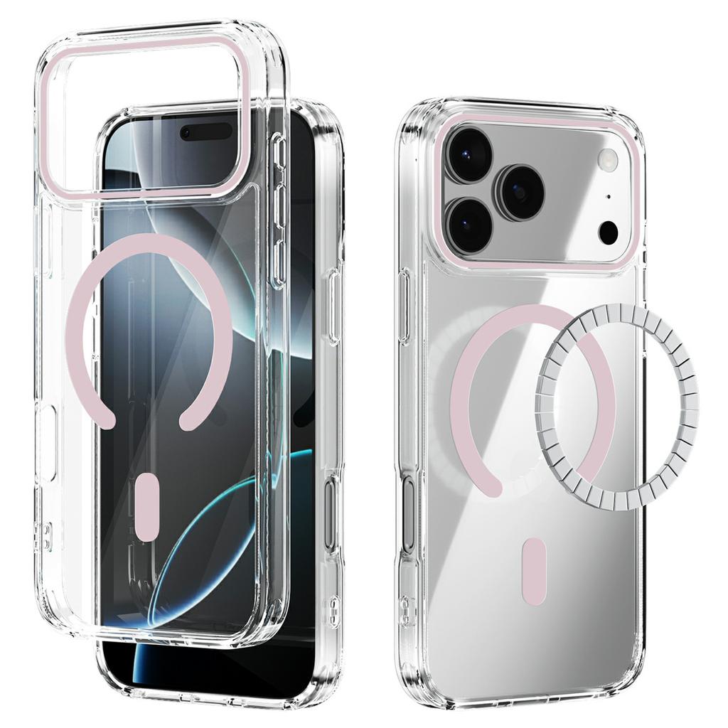 For iPhone 17 Pro Max Case Compatible with MagSafe Anti Scratch Clear TPU PC Phone Back Cover