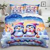 Penguin Theme Down Comforter Cover Set - 2/3pcs Soft Comfortable Breathable Christmas Gift Bedding Set Christmas Animal Print