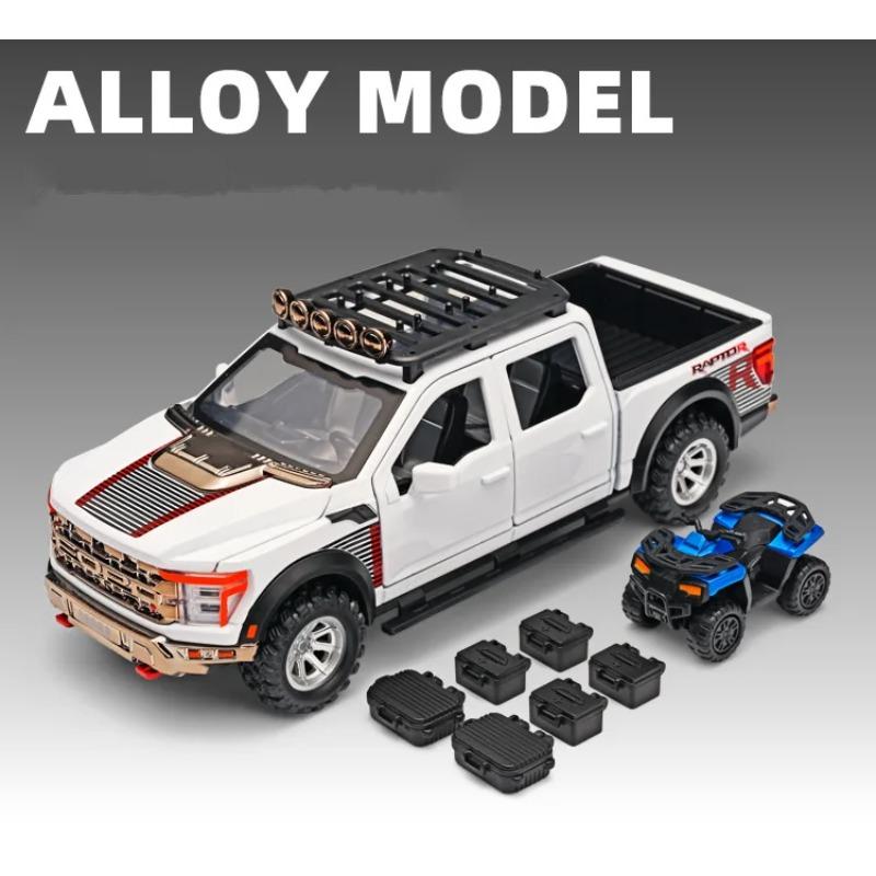 1/24 Ford Raptor F150 Сплав Пикап Модель Машины Литые Металлические Внедорожники Модель Машины Звук и Свет Симуляция Детская Игрушка Подарок