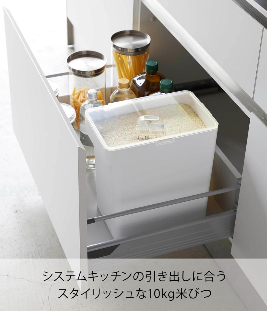 Yamazaki Герметичная бутылка для риса Jitsugyo 10 кг с мерным стаканом White Tower Moisture 5423 Прибл.. W30.7XD19.7XH31.2см Антиокислительный