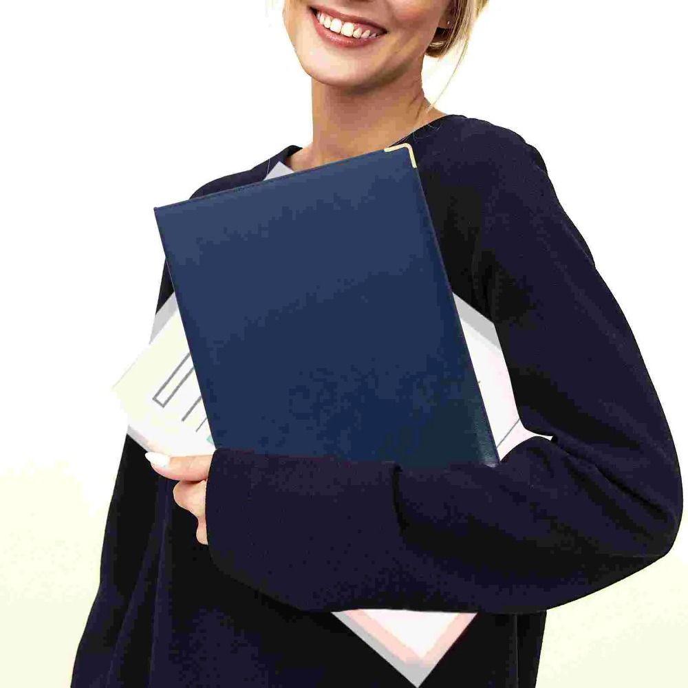 No Inserts A4 Agreement Folder PU Leather Contract Book Certificate Diploma Cover Conference