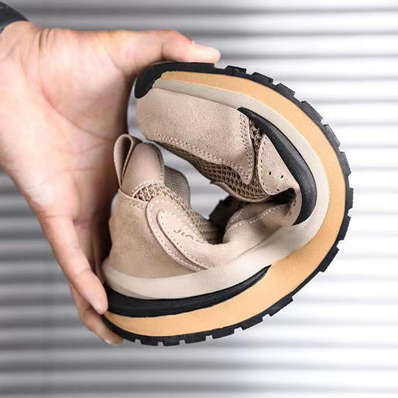 Oulylan Summer Safety Shoes Men Steel Toe Protection Bull Tendon Sole Anti Smashing Puncture Comfortable Wear-Resistan