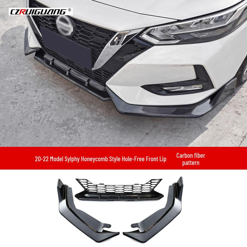 Комплект для модификации Nissan Sylphy 2014 и 2020: Передний сплиттер, Передняя губа-лип без сверления, Бампер, Заднее антикрыло и Малый боди-кит.