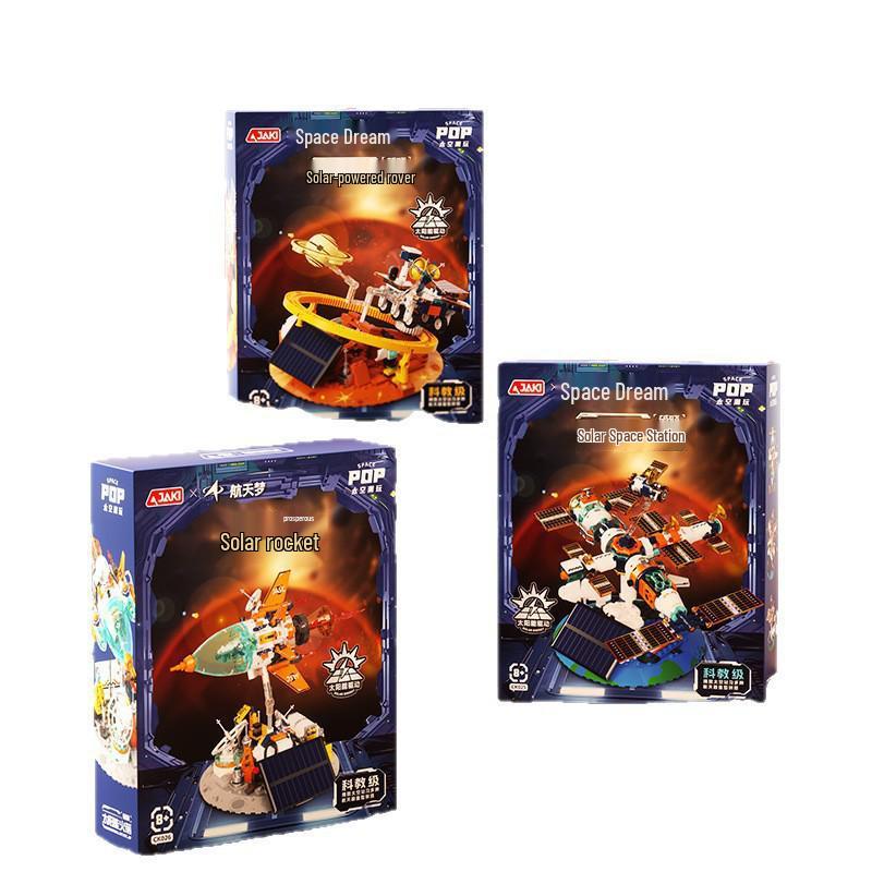 Jiaqi Dawn Solar Space Station Rocket Building Block Model Gift for Adults