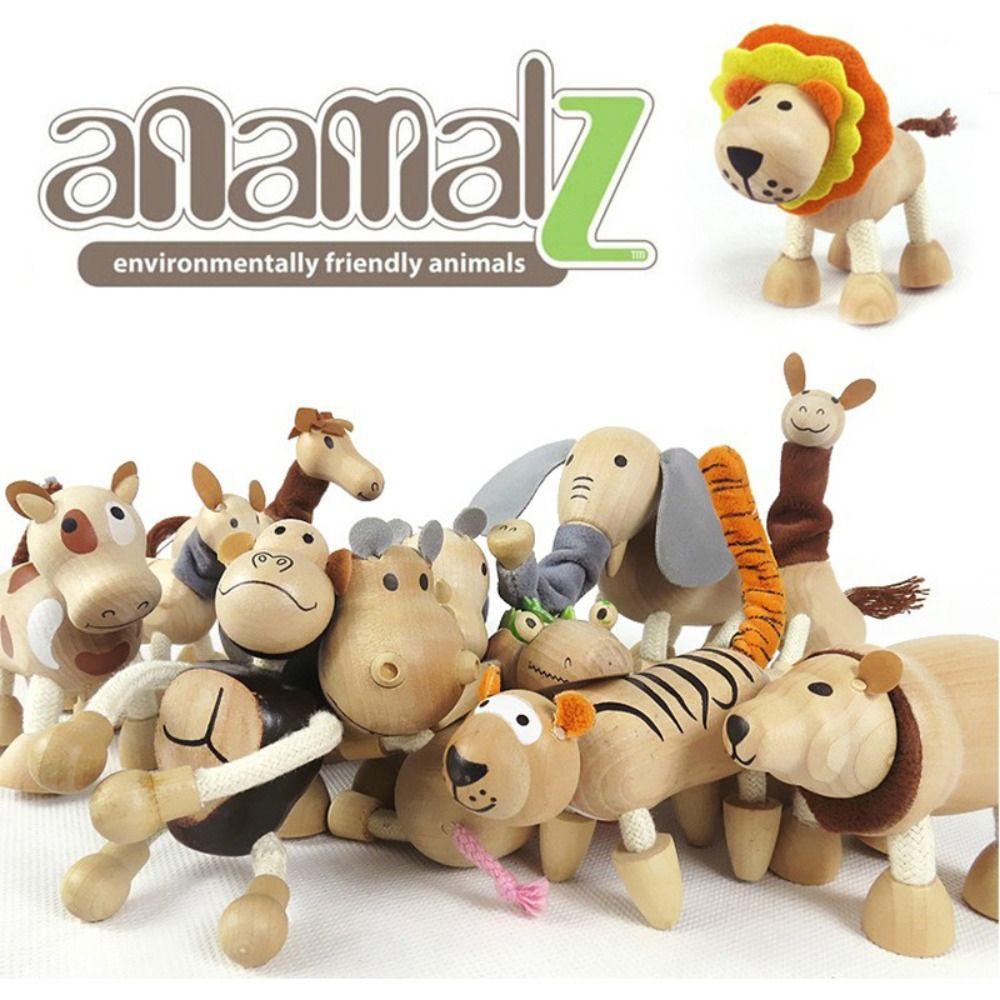 Movable Joint Simulation Animal Model Giraffe Lion Bendable Wild Animal Figure Room Decoration