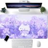 Милый кот на лавандовом коврике для мыши Большой компьютерный офисный игровой коврик для стола XXL Резиновый противоскользящий коврик для игровой клавиатуры и мыши Длинные коврики для стола