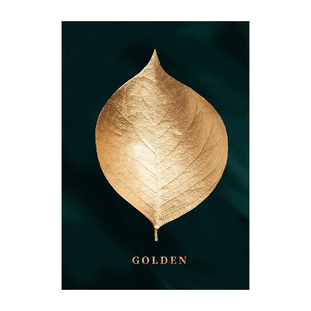 3 Pieces Gold Leaves Fashion Wall Canvas Painting Flower Classic Plant Design Gold Pop Posters and Prints for Living Room Bedroom Home Pictures Decor
