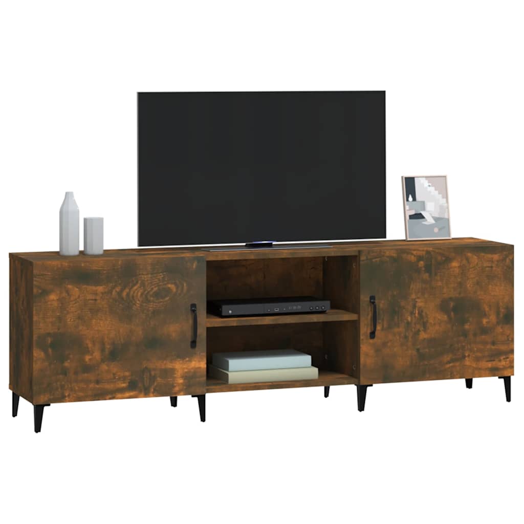 TV Stand Smoked Oak 150x30x50 cm Engineered Wood