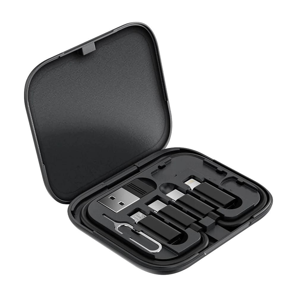 Кабель USB C на USB Type C 60 Вт 4 в 1 для быстрой зарядки PD, кабель для передачи данных для iPhone, Xiaomi, кабель Micro USB с подставкой для телефона и коробкой для хранения