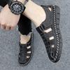 Fashion Summer High-End New Style Vintage Hollow Out Casual Shoes Men Comfortable Breathable Loafers Leather Italian Men's Sandals