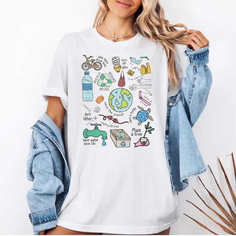 Earth Day Shirt, Eco Friendly Tee, Climate Change Top, Nature Planet T-Shirt