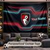 Bournemouth Football Personalized Tapestry Support Custom Name, Wall Art Home Decoration